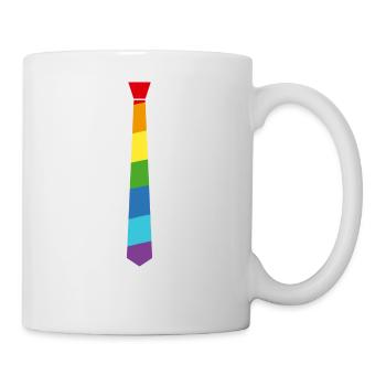 Arc-en-cravate - Drapeau - Drapeau - Gay Pride - Mug blanc - blanc - Droite