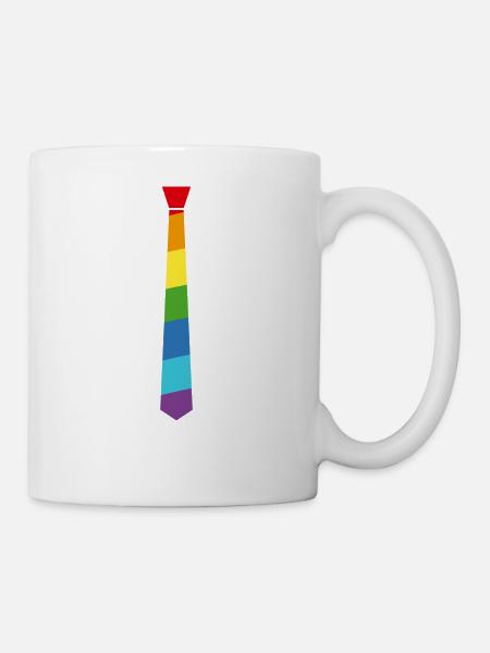 Arc-en-cravate - Drapeau - Drapeau - Gay Pride - Mug blanc - blanc