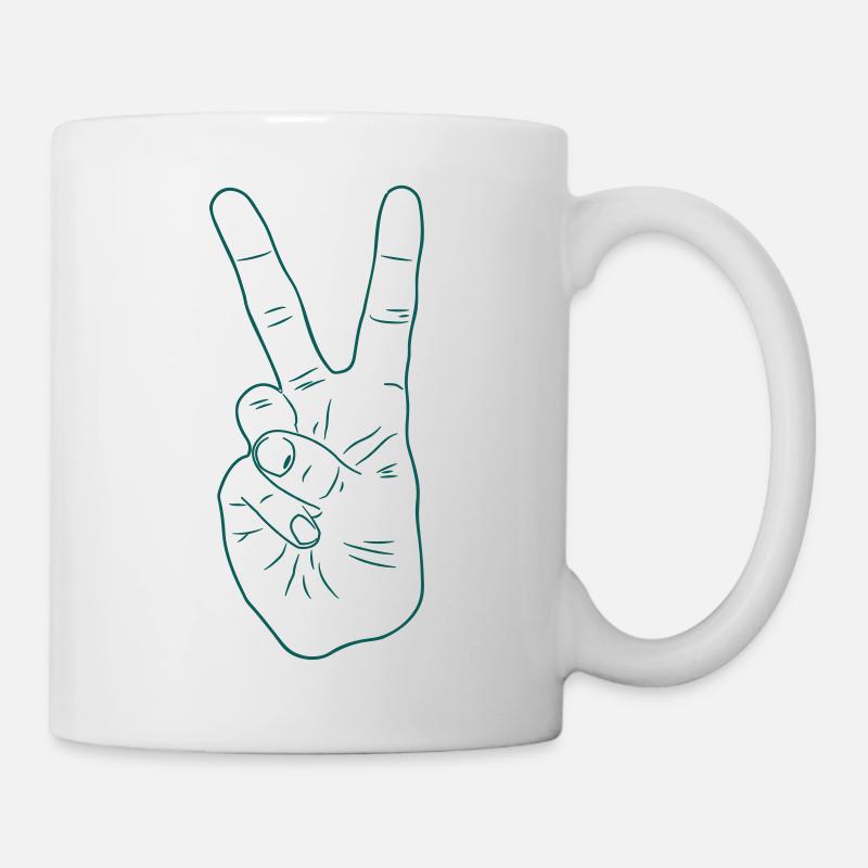 Peace Hand - Tasse - Weiß