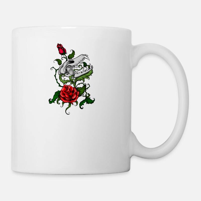 Skull and roses - Mug - white