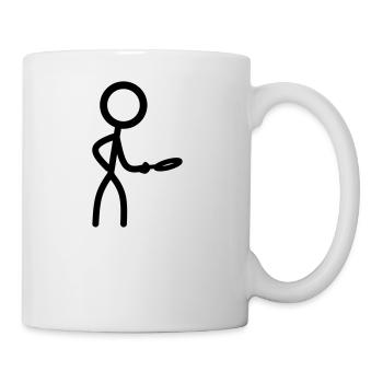 Stickman with magnifying glass - Mug - white - Right
