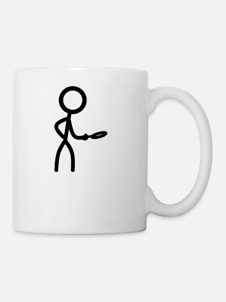 Stickman mit Lupe - Tasse - Weiß
