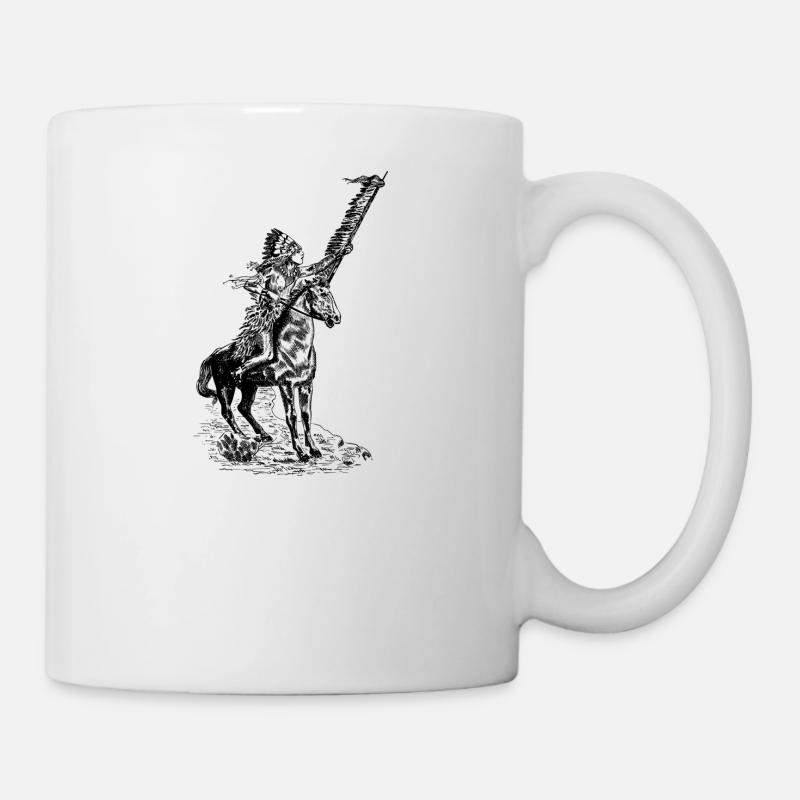 indian indianer american tent zelt teepee tomahawk - Tasse - Weiß