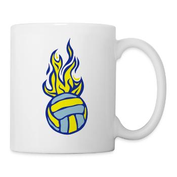 ballon volleyball waterpolo flamme - Mug blanc - blanc - Droite