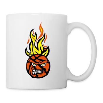 basketball face cartoon flamme - Mug blanc - blanc - Droite