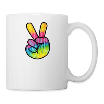Hand Peace - Tasse - Weiß - Rechts