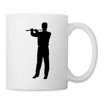music people flute - Mug - white - Right