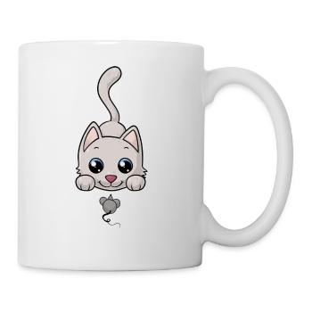 chat bande dessinée douce - Mug blanc - blanc - Droite
