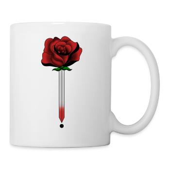 Schwert Rosen - Tasse - Weiß - Rechts