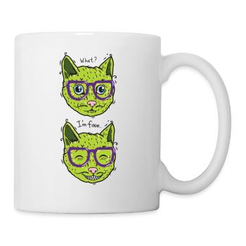 Vegan cat feels good - Mug - white - Right