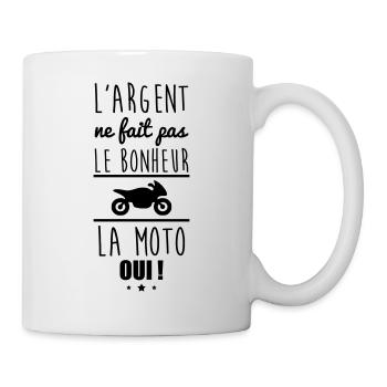 Argent Pas Bonheur Moto, Motard, Motarde - Mug blanc - blanc - Droite