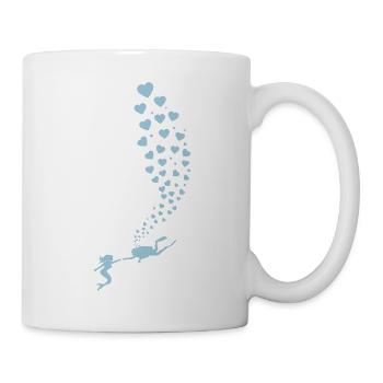 Plongeur sirène d'amour - Mug blanc - blanc - Droite