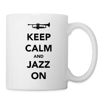 Keep Calm and Jazz On - Trumpet - Tasse - Weiß - Rechts
