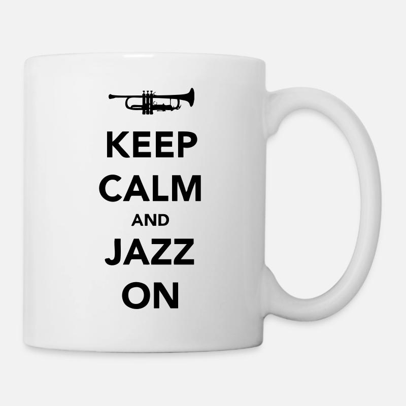 Keep Calm and Jazz On - Trumpet - Tasse - Weiß