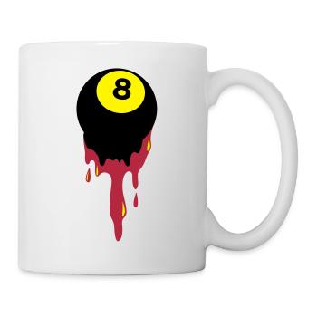 Blutungen aus acht 8-Ball Billard oder Pool - Tasse - Weiß - Rechts