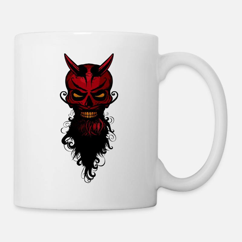 tete de mort diable hipster lucifer skull crane ba - Mug blanc - blanc