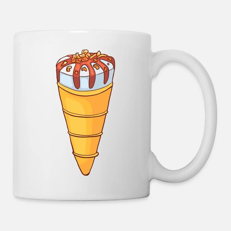 Crème glacée, crème glacée, crème glacée, crème glacée, boule, crème glacée, sundae - Mug blanc - blanc