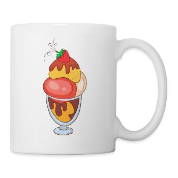 Eis Speiseeis Eiskrem Eiscreme Kugeleis Eisbecher - Tasse - Weiß - Rechts
