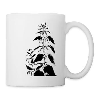Brennnessel, urtica dioica - Tasse - Weiß - Rechts