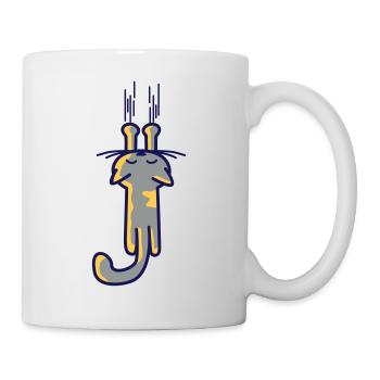scratching kitty - cat - cats - funny animals-cat - Mug - white - Right