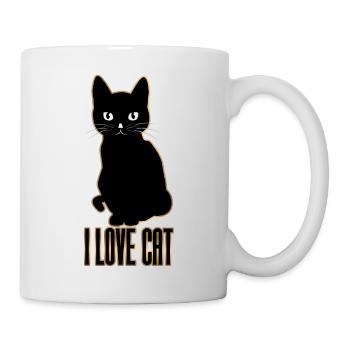 I love Cat-katze - Tasse - Weiß - Rechts