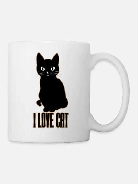 I love Cat-chat - Mug blanc - blanc