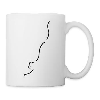 Katze Silhouette - Tasse - Weiß - Rechts