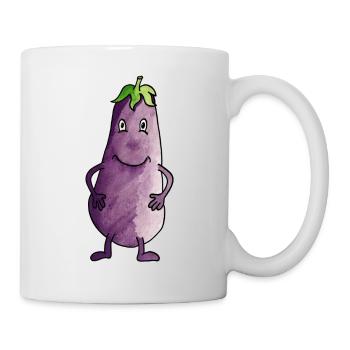 Aubergine - Tasse - Weiß - Rechts