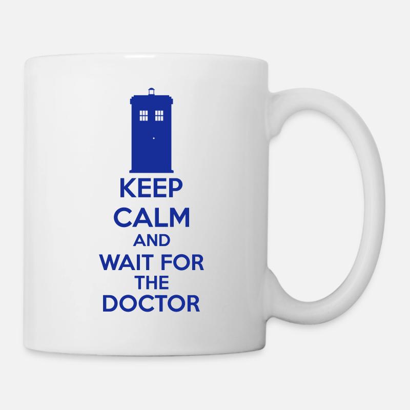 Keep Calm And Wait For The Doctor - Tasse - Weiß
