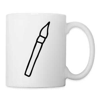 Pinsel malen - Tasse - Weiß - Rechts