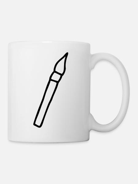 Pinsel malen - Tasse - Weiß