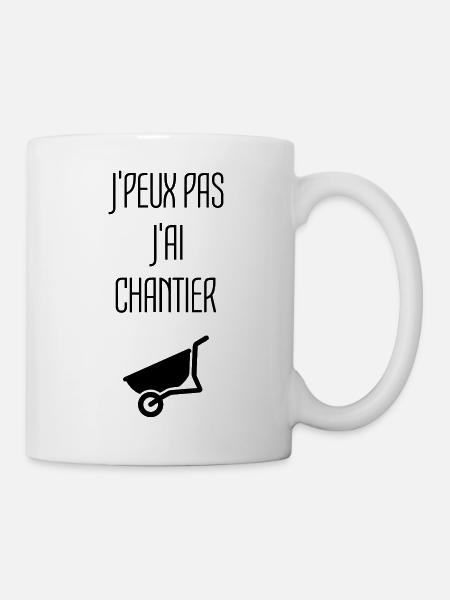 Chantier Construction Maçon Ciment Construire - Mug blanc - blanc
