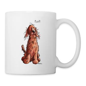Irish Red Setter Play - Mug - white - Right