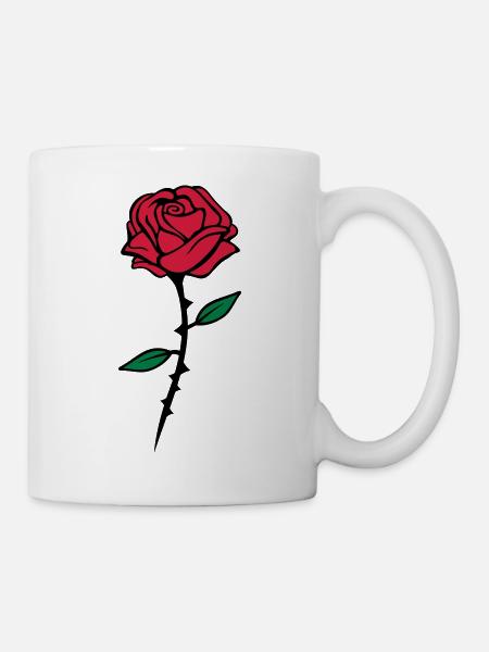 rose dornen - Tasse - Weiß