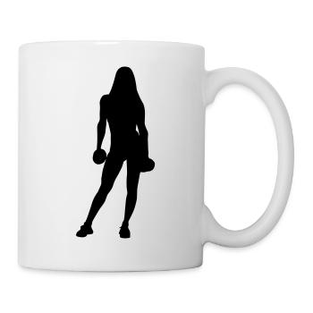 fitness frau silhouette - Tasse - Weiß - Rechts