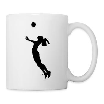 volleyball frau silhouette - Tasse - Weiß - Rechts