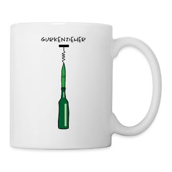 Gurke mit Korkenzieher (a) - Tasse - Weiß - Rechts