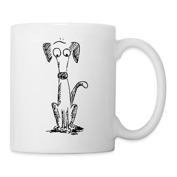 Hund traurig - Tasse - Weiß - Rechts