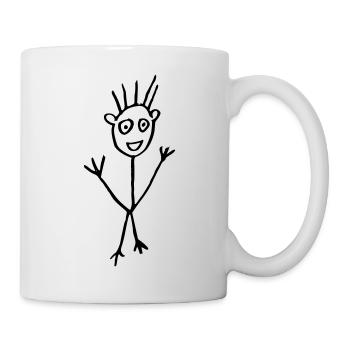 stick male drawing - Mug - white - Right