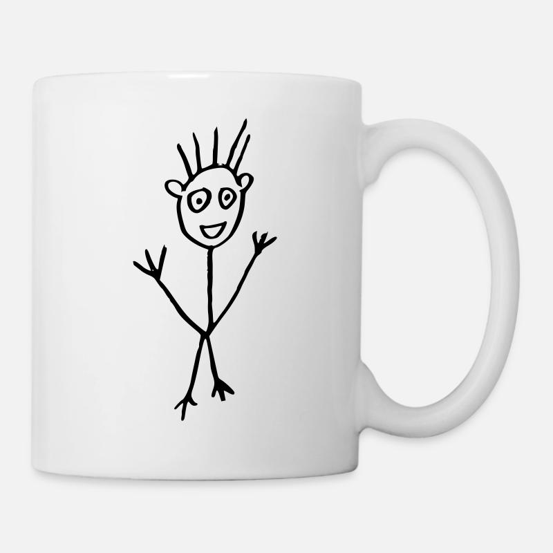 Stick männlich Zeichnung - Tasse - Weiß