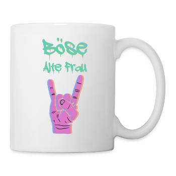 böse alte frau Spruch Geschenk - Tasse - Weiß - Rechts