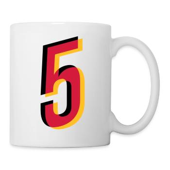 5 Number Germany Jersey Number Black Red Gold - Mug - white - Right