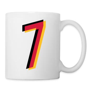 7 Number Germany jersey number black red gold - Mug - white - Right
