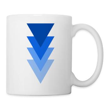 triangle of shades of the color blue - Mug - white - Right