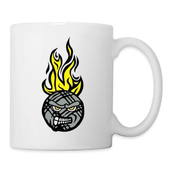 petanque gesicht cartoon flame13 feroce - Tasse - Weiß - Rechts