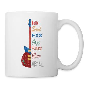 ma guitare, j’aime les notes et la musique - Mug blanc - blanc - Droite