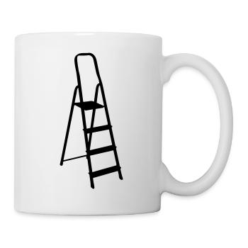 folding ladder ladder construction manager construction site builder - Mug - white - Right