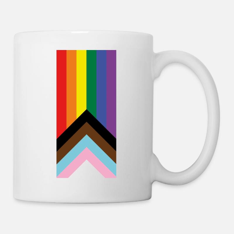 Drapeau des fiertés - Progress Pride flag - Mug blanc - blanc