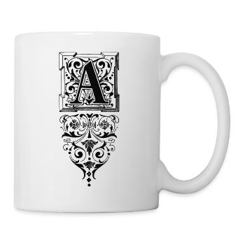Buchstabe-A-verziert-ornamente-1.png - Tasse - Weiß - Rechts