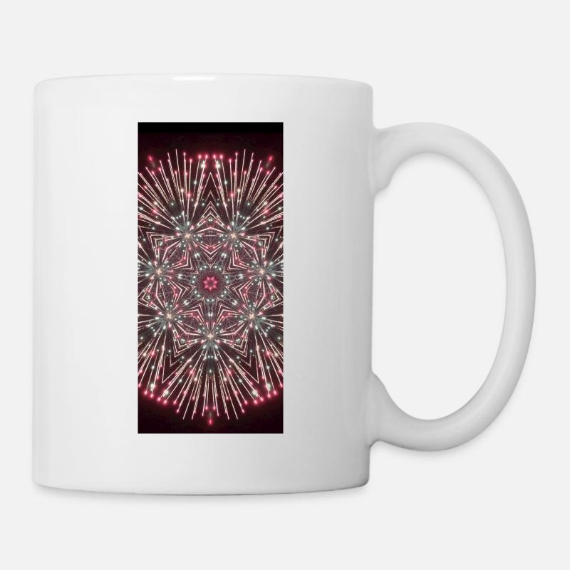 Mandala Feuerwerk - Tasse - Weiß